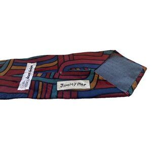 Jimmy Pike Desert Designs Aboriginal Art 100% Italian Silk Tie 57 3/4" X 3 7/8"